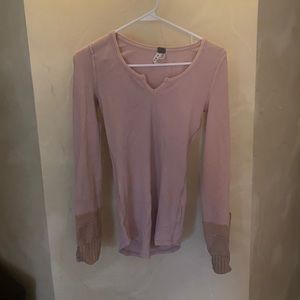 Free People Waffle shirt